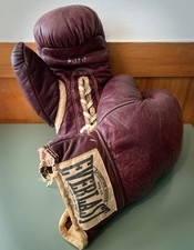   Vintage Lace-Up EVERLAST Boxing Gloves Burg...