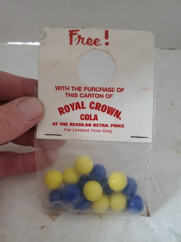 Vintage Marbles Free with  carton of  royal Crown soda  Premium Rc Cola