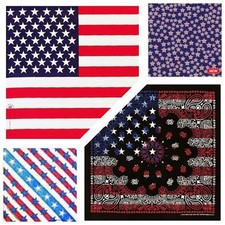 Patriotic Bandanna Bundle 2 Pack of 4 Made in USA