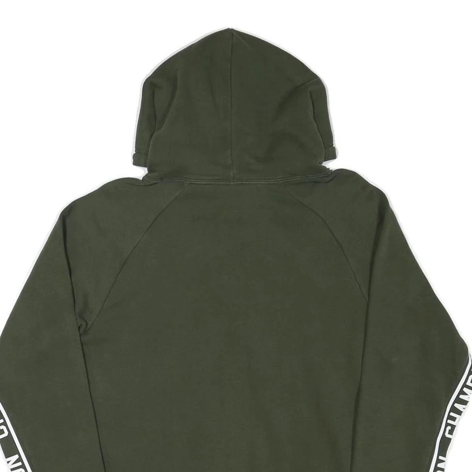CHAMPION Homme Sweat à Capuche Vert Taille S Pull Coton Mélangé Ruban Manche - Photo 4/4
