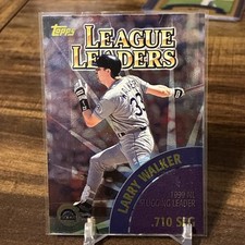 2000 Topps League Leaders foil #467 Larry Walker card, Manny Ramirez Rockies HOF