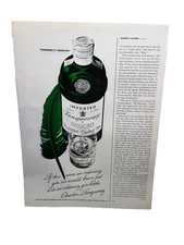 1970 Tanqueray Gin Vintage Print Ad Imported London Dry Liquor