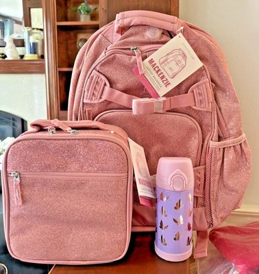 Pottery Barn school Disney Glitter LARGE BACKPACK + LUNCH BAG + WATER Travel set
