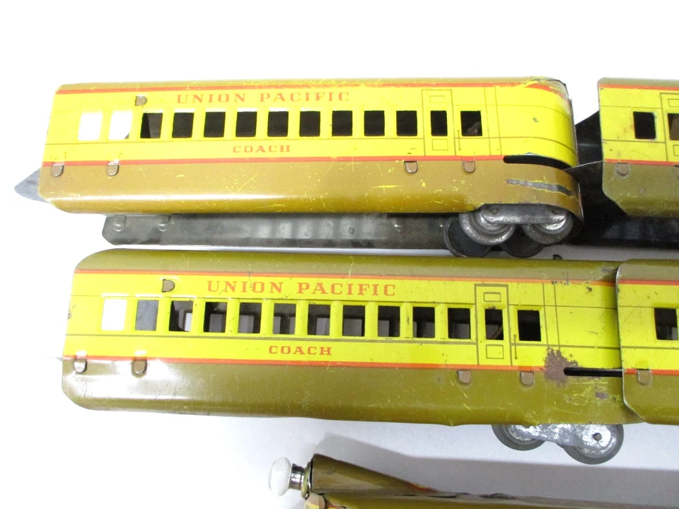 Marx M 10000 Streamliner UP Amarelo, Marrom Litho 5 Pçs Medidor O Pré-Guerra X7303 - Imagem 2 de 4