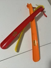 Moneysworth & Best - 3 NEW Shoe Horns - Red, Yellow, Orange -  16.5”