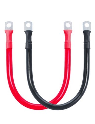 2AWG Battery Cable with 5/16'' Lug Terminals 12inch Cables Tinned Copper Batt...