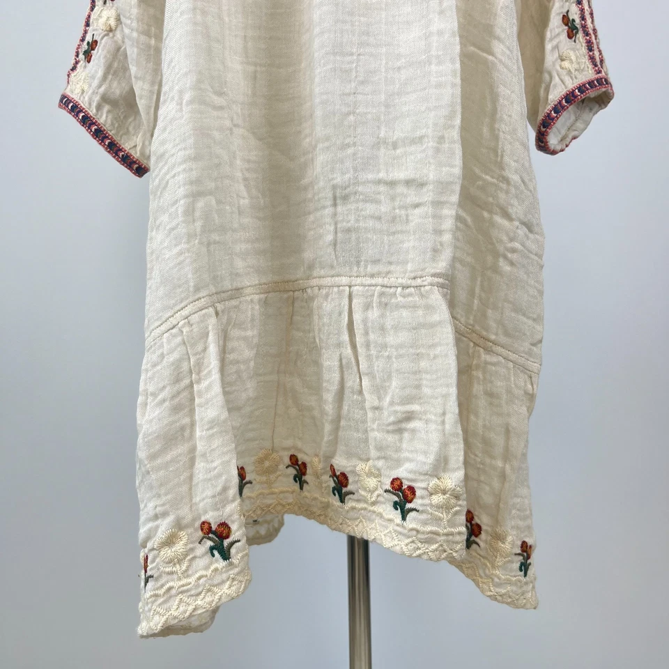 Nuevo sin etiquetas Vestido Johnny Was Boho Algodón Bordado Floral Mangas Largas Hasta la Rodilla S Foto 4 de 4