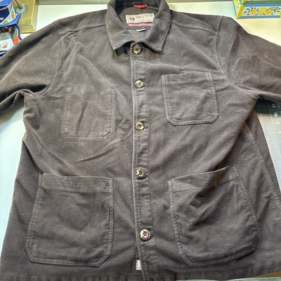 #ad Iron And Resin Moleskin Chore Coat Size Xxl Dark Brown $65.00
