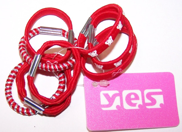 8X Haargummi Kids -Rot, Silber- Zopfgummi Haarbinder Haarband Ø 3 Cm Solida-image