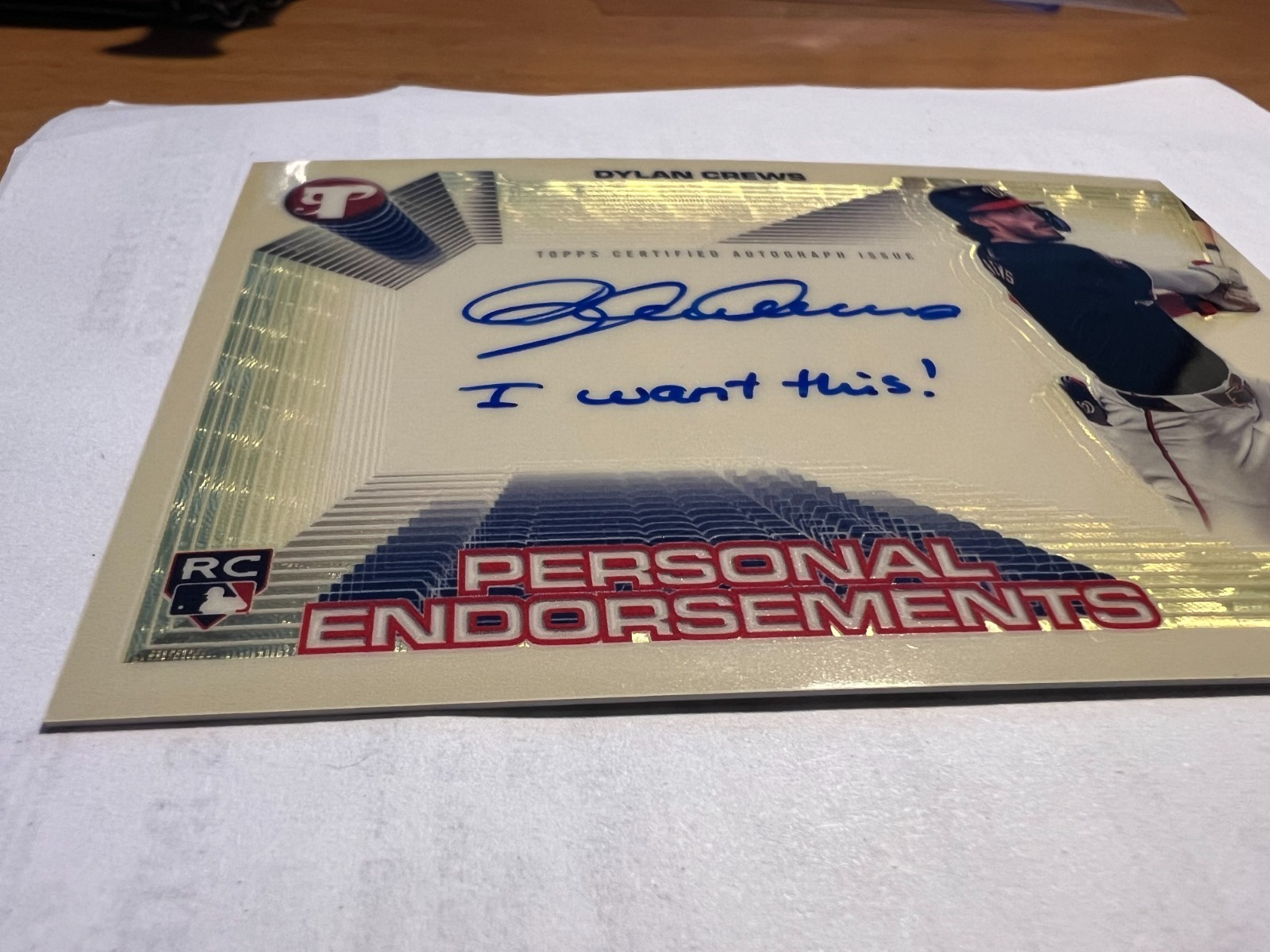 Topps Pristine 2025 Dylan Crews #1/1 Superfractor AUTO INSCRIBED I WANT THIS view 3