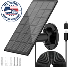 Solar Panel for Outdoor Camera, IP66 Waterproof Charger, Continuous... 