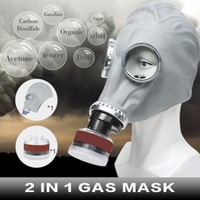 2 in 1 Full Face Gas Mask Respirator Gas Mask Size Large More Flexible Vision