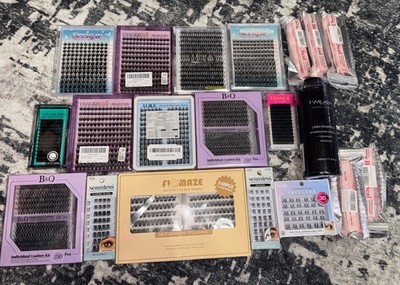 Huge Lash Bundle Lot Cluster Lashes Single Lashes Lash Tech Supplies Shampoo New