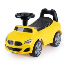 Hillington Toddler Ride On Sliding Sports Car Yellow Push Along Buggy with Stora