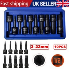 10PC 1/2" Impact Screw Stud Spiral Extractor Damaged Bolt Nut Remover 3-22mm Set