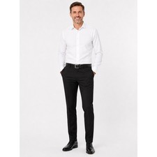 Apt. 9 Mens Easy Care Slim Fit Dress Pants Black Flat Front Trousers 30x29