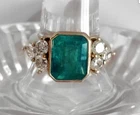 3.8Ct Art Deco Style Lab-Created Diamond Engagement Wedding 14K Gold Plated Ring