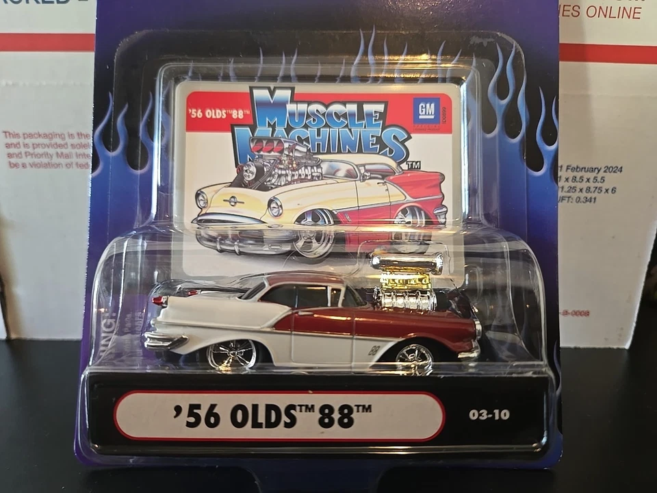 1956 Oldsmobile 88 Muscle Machines Die Cast 1:64 Scale On Card 03-10 - Image 2 of 4