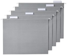 Hanging File Folders with Adjustable Tabs for Letter Size Documents Gray