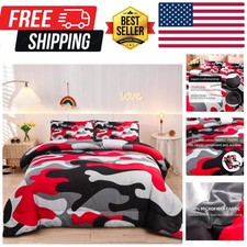 Camouflage Bedding Set, Colorful Pattern Style Comforter Set, 3 PCS One Comfo...