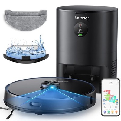 Laresar Robot Vacuum and Mop Combo, 3 in 1 Robotic Vacuum with 3.5L Self Empt...