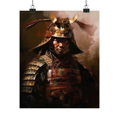 Samurai Warrior Art Print, Samurai Poster, Warrior Art, Japanese Inspired Art