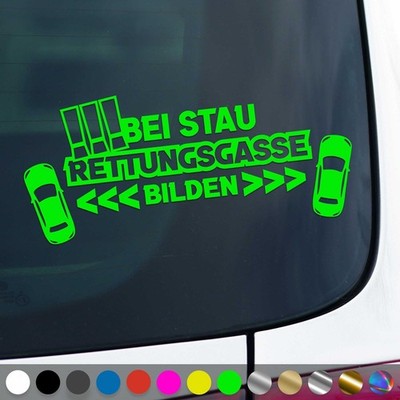 Rettungsgasse Aufkleber Bei Stau bilden freihalten Sticker Auto Geschenkidee