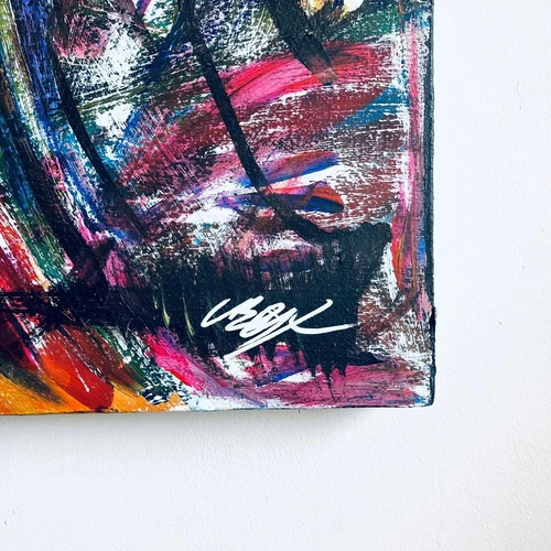 Grande Original Pintura Al Óleo en Lienzo Humo Torres Firmado G.B Teñir Moderno - Imagen 5 de 7