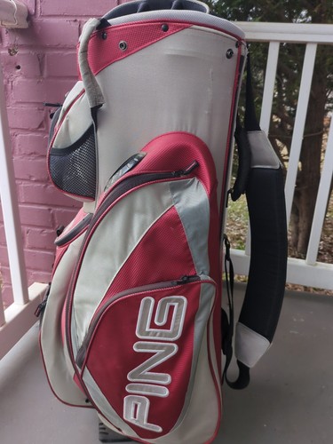 Ping Pioneer LC Cart Bag Red/Gray 14-Way Divide Single Strap Golf Bag - Afbeelding 6 van 11