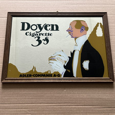 Spiegel "Doyen Cigarette", Adler Companie AG, 32,5 x 22,5 cm, Holzrahmen