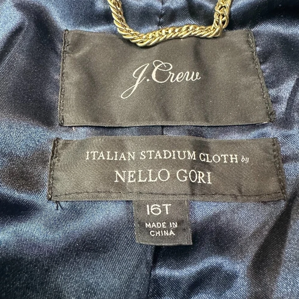 J. Crew Chateau Coat Italian Stadium Cloth Wool Green Hooded Womens Size 16 TALL - Image 4 of 4