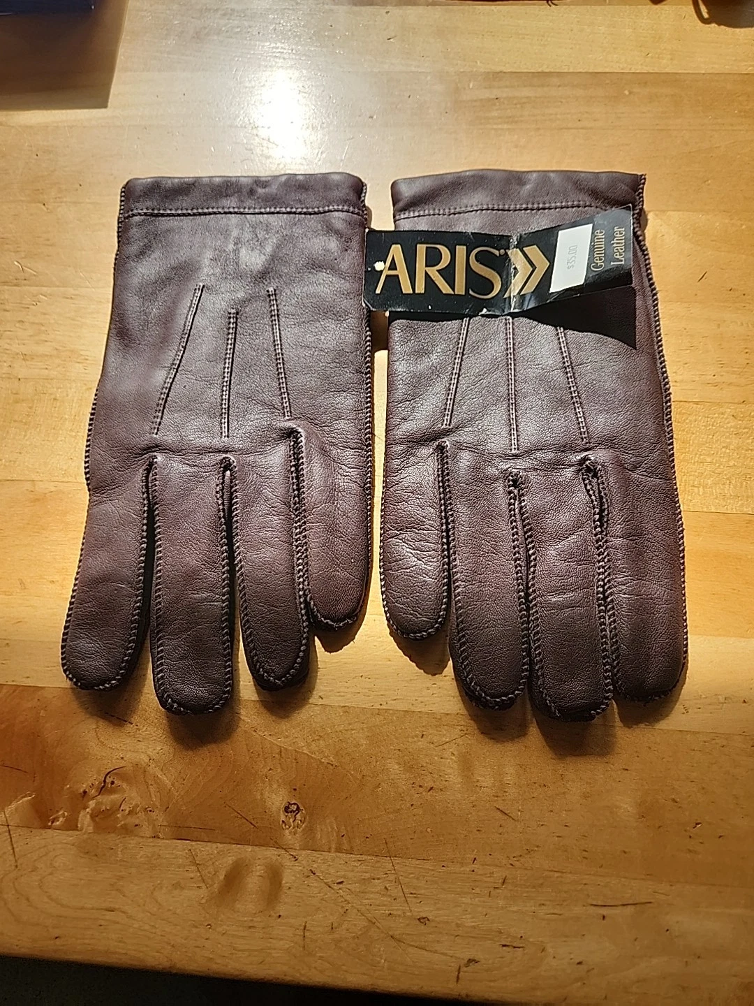 Aris Gloves Leather Lined Sz L India NWT MSRP $35