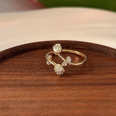 Fashion Forward offener Ring Tulpe Zirkon für Frauen perfekt für den tägliche