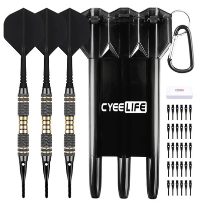 CyeeLife Darts Plastic Tip - Professional Soft Tip Darts Set 18 Grams with Ca...