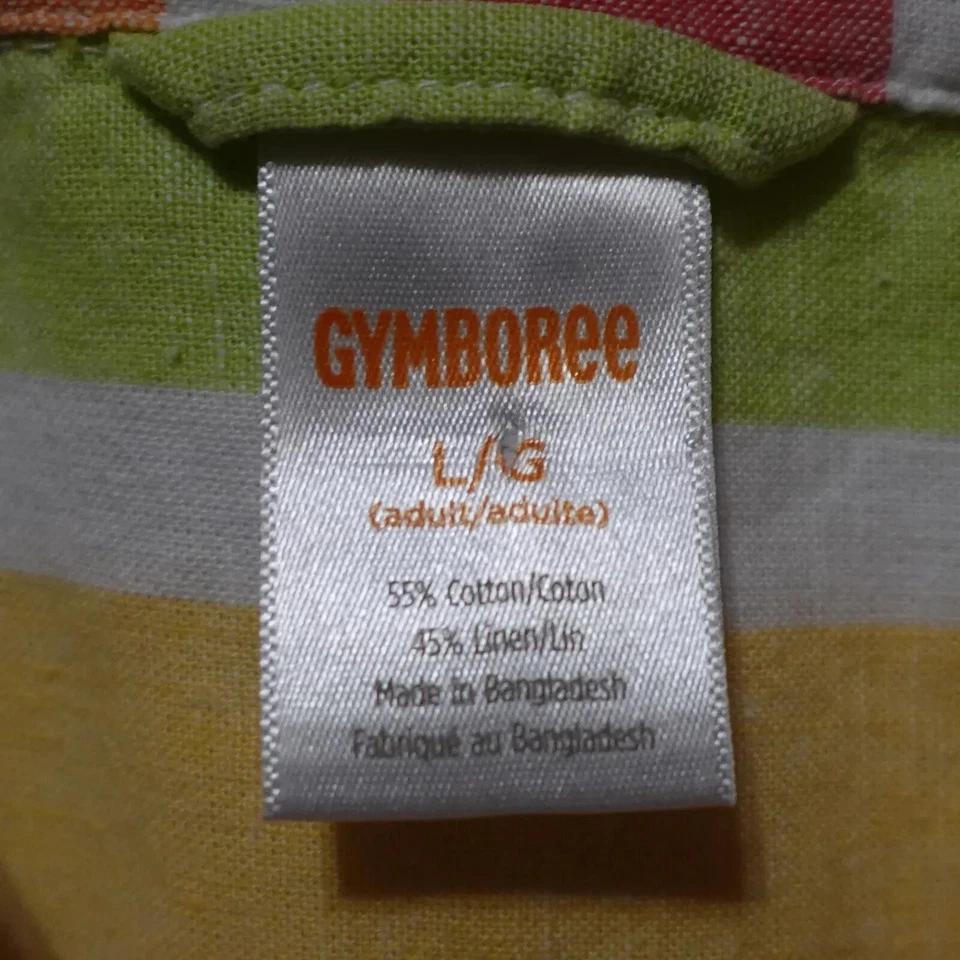 Camisa Gymboree de lino para mujer grande multicolor a rayas manga corta abotonada  Foto 2 de 4