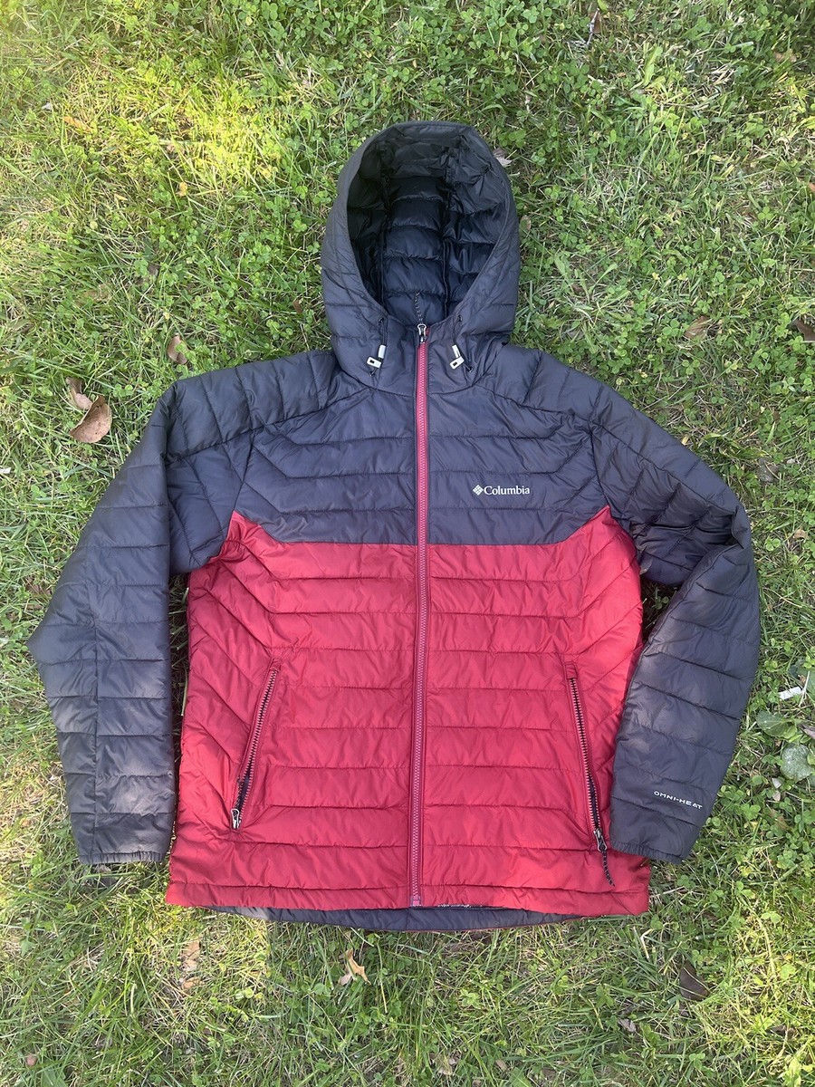 Columbia Insulated Omni Heat Hooded Jacket RED BLACK - Size Columbia Insulated Omni Heat Hooded Jacket RED BLACK - Size