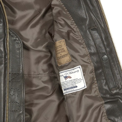 COCKPIT USA U.S. Navy Issue Mil Spec G-1 Jacket Brown (Long) USA Made Z2108L - Picture 13 of 13