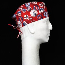 Republican Party Theme on Red Scrub Hat