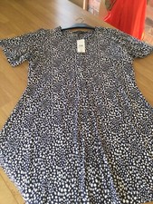 F&F Navy & White spot Tea Dress Size 20 BNWT