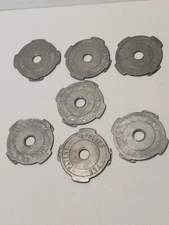 7 VINTAGE WEBSTER CHICAGO CORPORATION METAL 45 RPM RECORD INSERT ADAPTERS