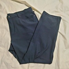 Greg Norman Men's Performance Stretch Wicking Golf Pants Navy Green 38x30