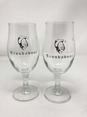 Troubadour Crying Man Big Tuliped Beer Glass- Set of 2
