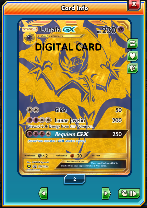 pokemon card lunala Gold Gx