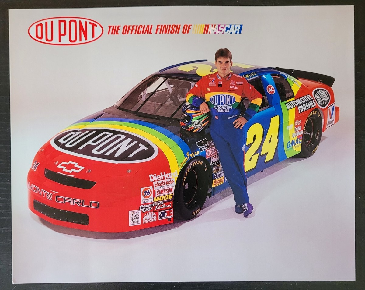 1995 JEFF GORDON NASCAR #24 DUPONT CHEVY LUMINA 8 × 10 HERO CARD