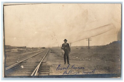 c1910's Everl Keever Billings Montana MT Fishing RPPC Photo Antique Postcard