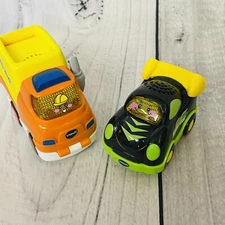 VTech Go Go Smart Wheels Vehicles Cars Lot of 2 Dump Truck & Race Vehicle READ
