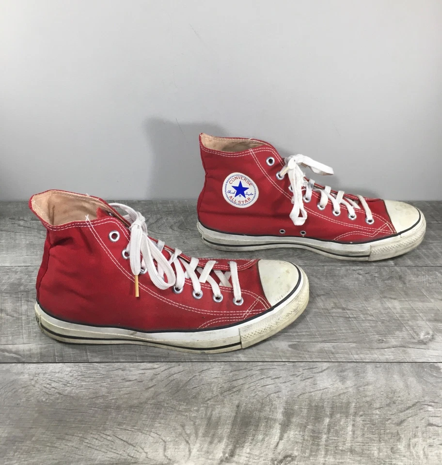CONVERSE Chucks Para Hombres All Star Rojo Zapatos de caña alta Tenis Patadas Talla 9.5 De Colección Foto 2 de 4