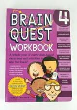 Brain Quest Workbook Grade 4 Ages 9-10 Spelling, Vocabulary, Science, Math Etc.