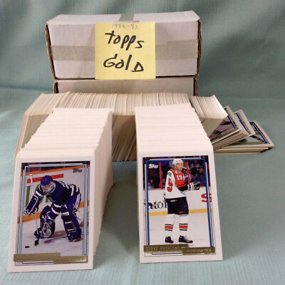 1992-93 Topps GOLD PARALLEL #270 - #529 Stars Commons Rookies Hockey Card U-PICK
