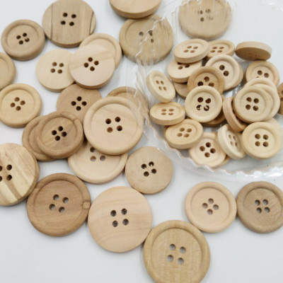 Beige Tan 20mm 4 Hole Buttons For Sewing Knitting Jacket Coat Set of 10
